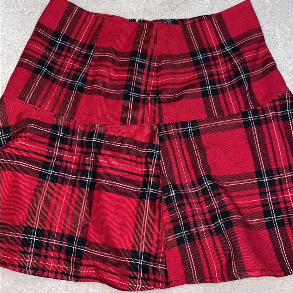 Red Plaid Mini Skirt